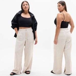 Athleta Retreat Linen High Rise Wide Leg Pant Size 1X